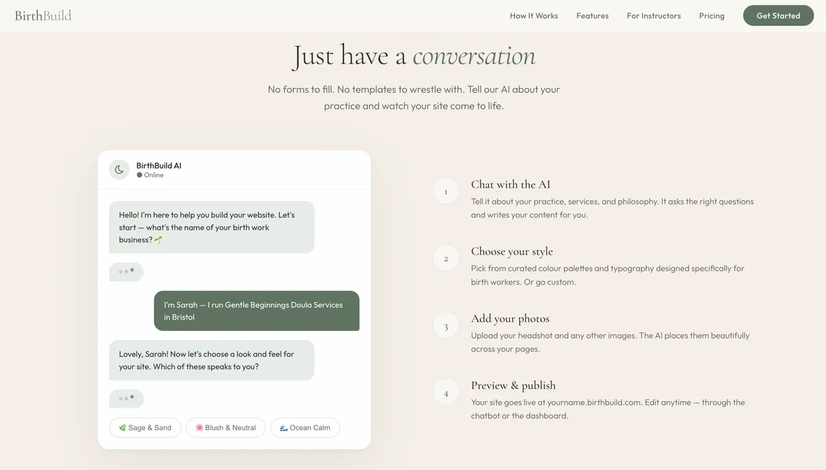 Chatbot onboarding flow